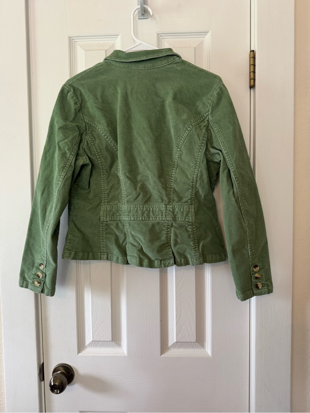 St. John’s Bay Petite Sage Green Corduroy Blazer Jacket Stretch Cotton Large - Picture 5 of 8